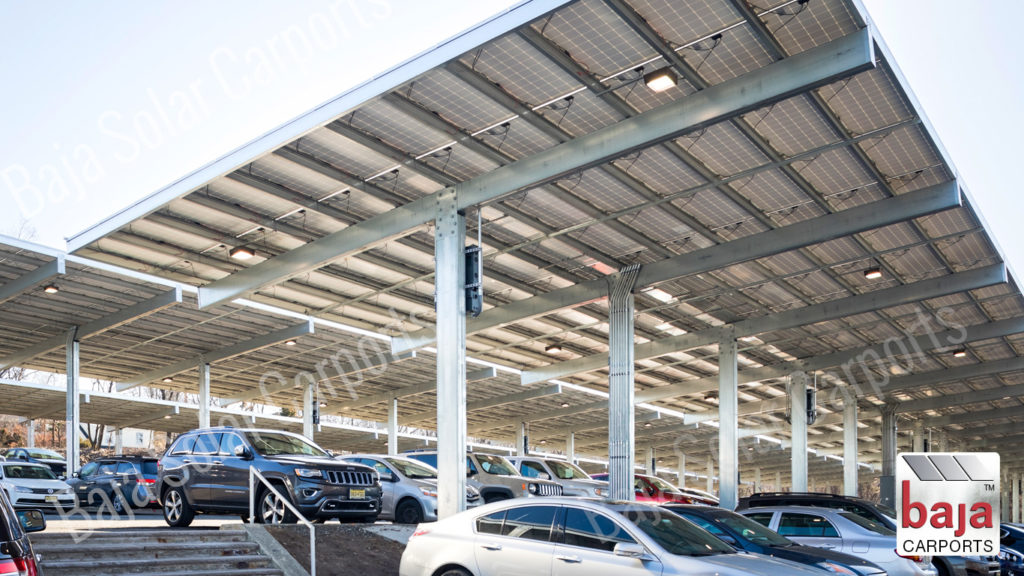 Solar Carport covers two rows Full Cantilever T solar carport installer Baja Carports